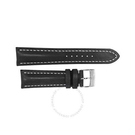 Breitling Black Leather Strap Stainless Steel Tang Buckle 16